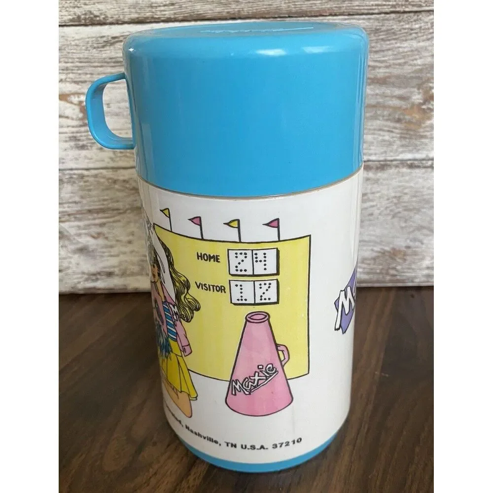 Vintage Maxie Cheerleader Thermos w/ Lid and Cup 1988 Aladdin‎ Fashion Doll Blue
